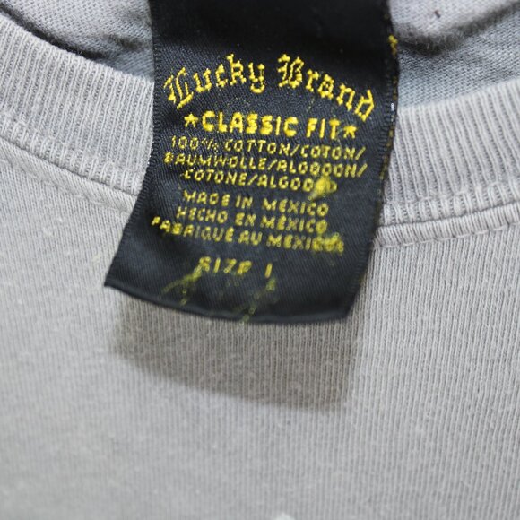 Lucky Brand T-Shirt Large Classic Fit Gray Knights of Black Cross Short Sleeve - Picture 7 of 7